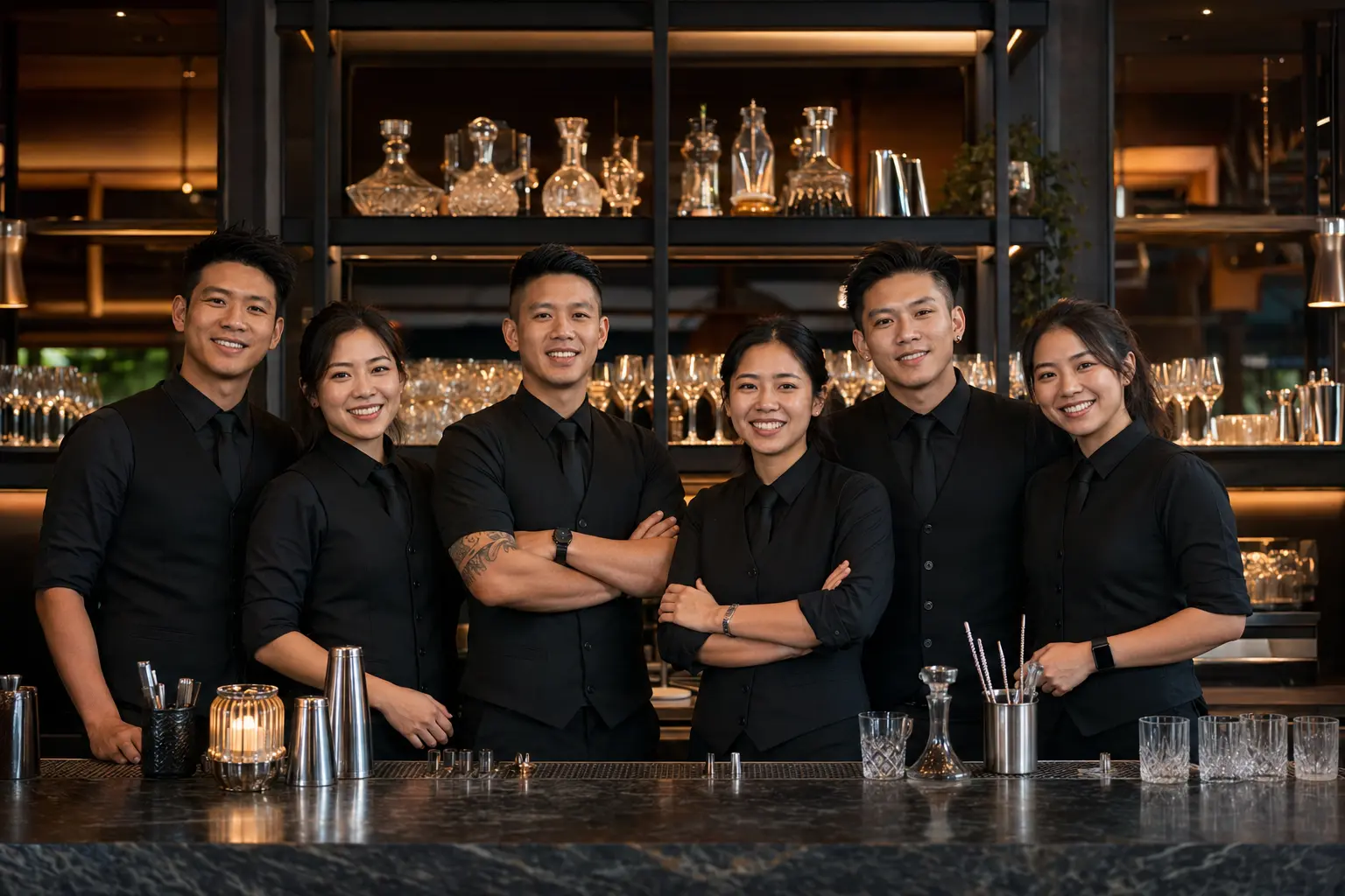 The My Bartender service team at an event