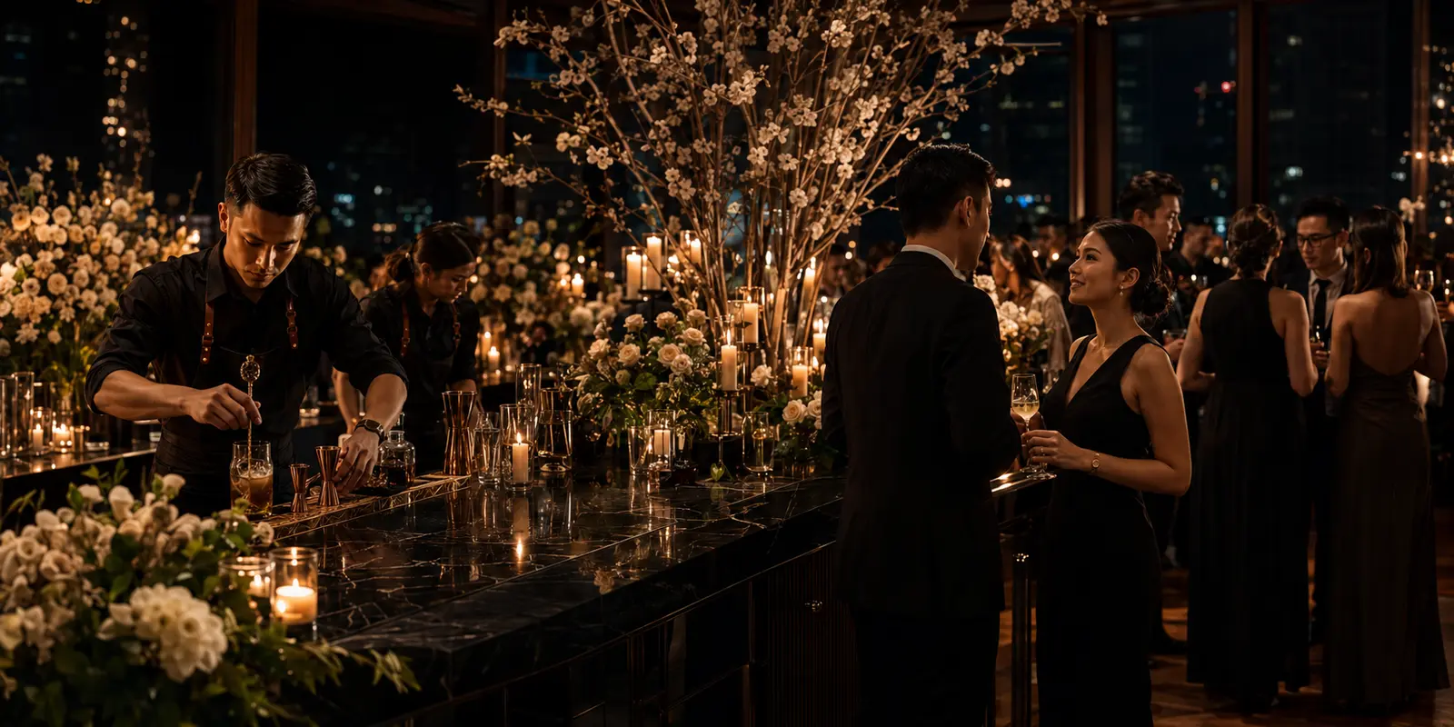 My Bartender team serving guests at a premium event