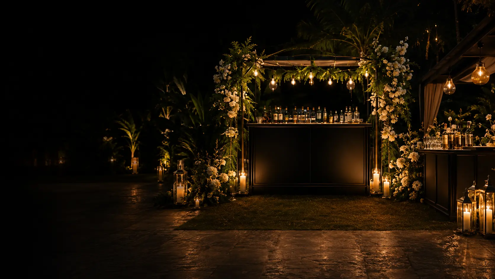 Premium mobile bar prepared for a corporate event