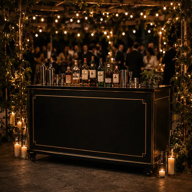 Premium mobile bar creating an elegant focal point at an event